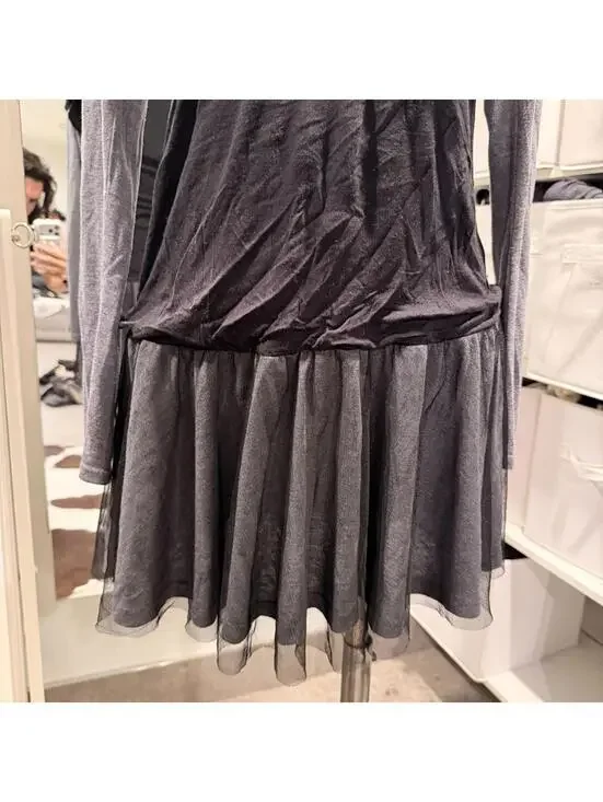 Vintage IKKS Gray Multilayer Mini Dress - Size M - Picture 4 of 6